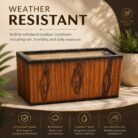 Premium Wooden Finish Rectangular Fiberglass Planter Luxury FRP Trough Planter for Indoor & Outdoor Decor (9)
