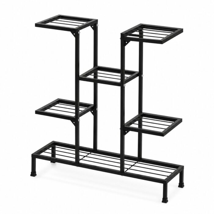 7-Tier Tree Style Black Metal Plant Stand - Multi-Level Flower Pot Rack for Home, Balcony & Garden 7-Tier Tree Style Black Metal Plant Stand - Multi-Level Flower Pot Rack for Home, Balcony & Garden