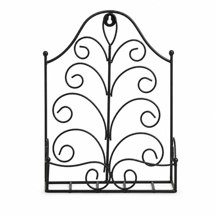 Black Iron Wall Mounted Planter Holder - Scroll Design Flower Pot Stand (1) Black Iron Wall Mounted Planter Holder - Scroll Design Flower Pot Stand (1)