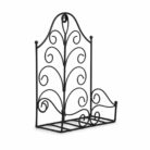 Black Iron Wall Mounted Planter Holder - Scroll Design Flower Pot Stand (2)