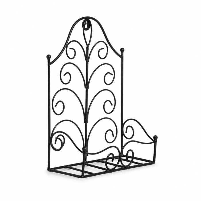 Black Iron Wall Mounted Planter Holder - Scroll Design Flower Pot Stand (2) Black Iron Wall Mounted Planter Holder - Scroll Design Flower Pot Stand (2)