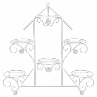 Decorative Multi-Level Iron Plant Stand for Home, Balcony & Garden