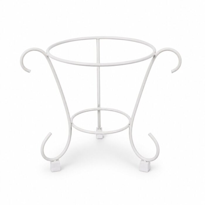 Decorative White Iron Single Pot Plant Stand - Metal Flower Pot Holder for Home & Balcony Decorative White Iron Single Pot Plant Stand - Metal Flower Pot Holder for Home & Balcony